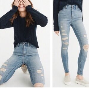 Abercrombie & Fitch Simone High Rise Super Skinny Light Blue Jeans